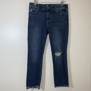 Kut‎ from the Kloth Jeans Womens 6 Blue Reese Ankle Straight Leg Distressed